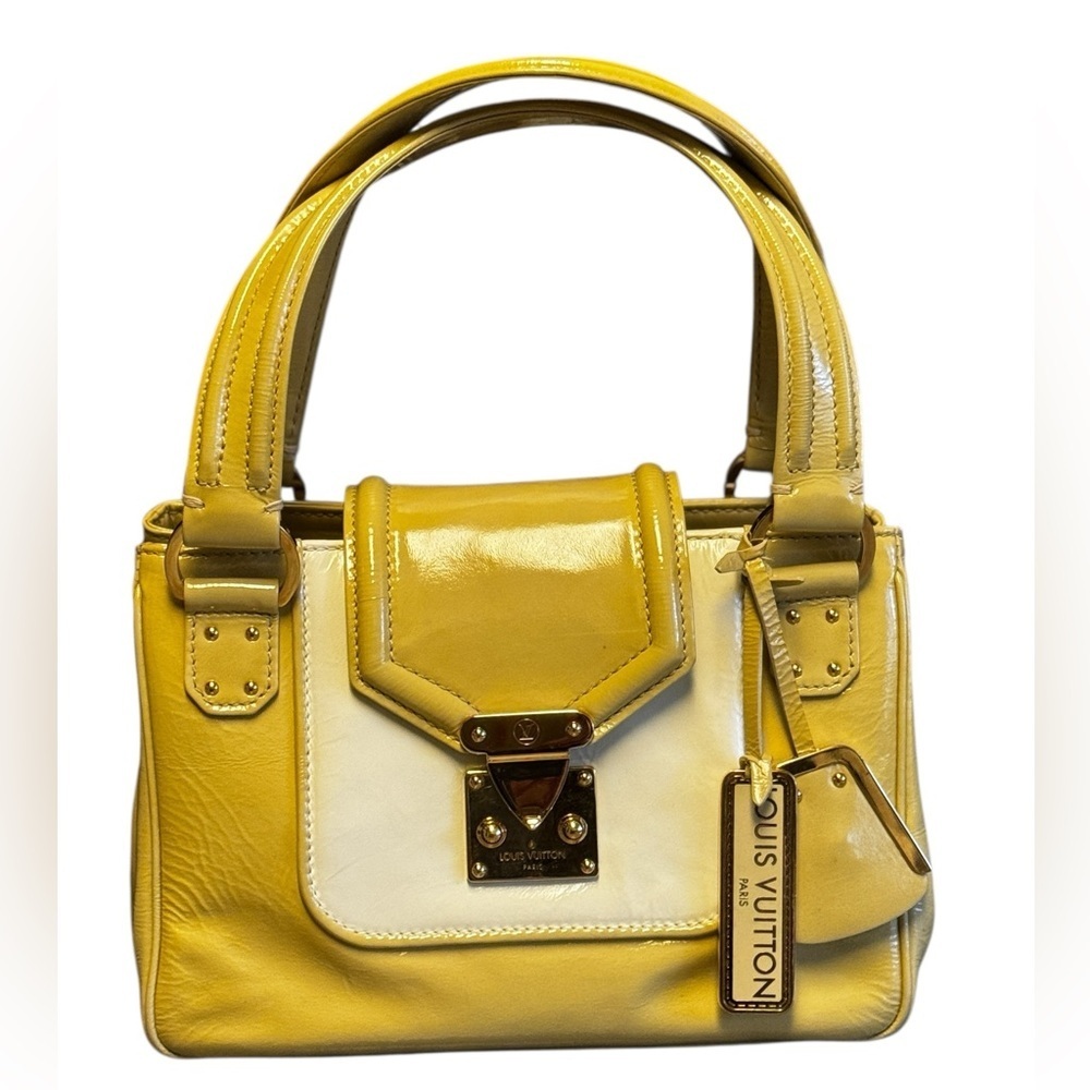 LOUIS VUITTON Vernis Cruise line Sac Picolour Hand Bag Beige/yellow - Picture 1 of 14